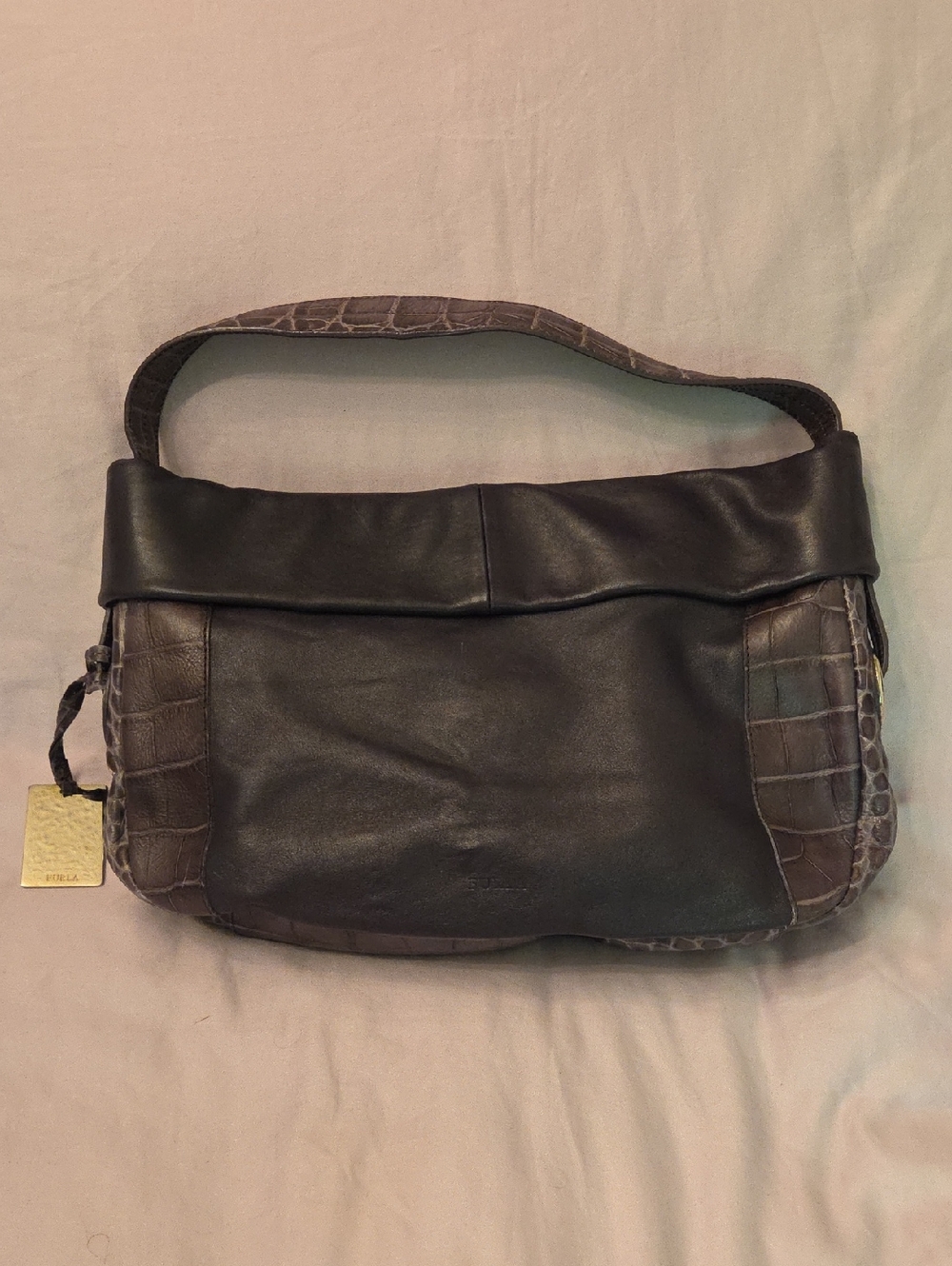 Furla Purple Leather Shoulder Bag